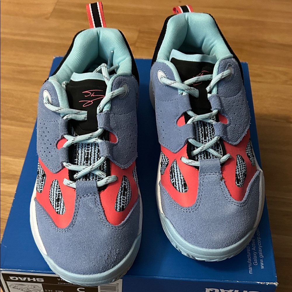 Kids Sneakers with Blue and Red Accents